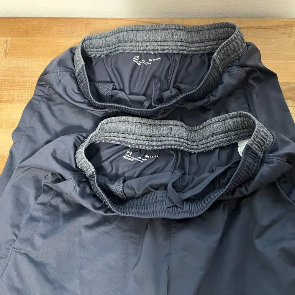 Lot of 2 pairs Men's Small Under Armour Heatgear Basketball Game Shorts Gray
